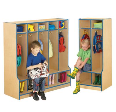 China Modern Customized Wholesale Preschool Solid Wood Kids Cubby House School Classroom Block Storage Cabinet Coat Locker Furniture for sale