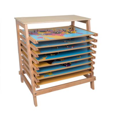 China Wholesale educational customized wooden game montessori board puzzle material rack for kids for sale