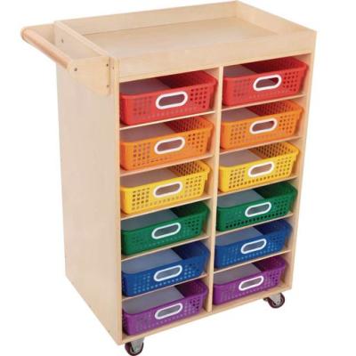 China Environmental Kindergarten Nursery School Furniture Used Wall Cube Shelf Wooden Design Toys Cabinet Organizer for sale