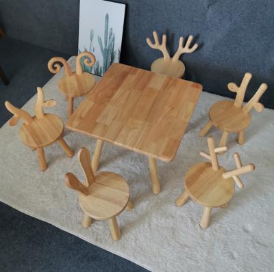 China Especially Children Furniture Sets Solid Wood Children's Stool Household Baby Dining Chair Animal Cartoon Low Stool for sale