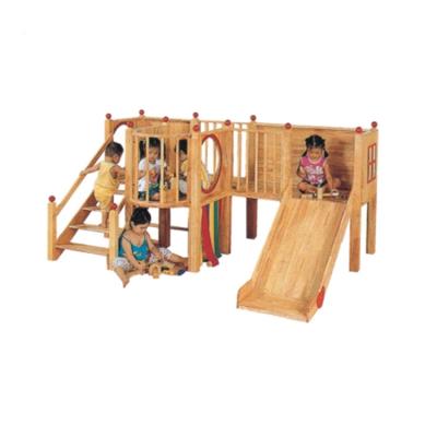 China New Design High Quality Wooden Structures Outdoor Wooden Toys For Children Play Land Games Kindergarten Equipment for sale