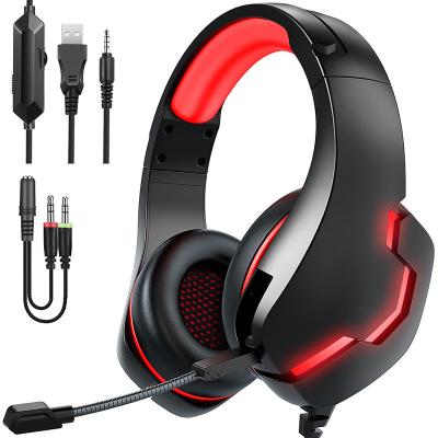 China Stereo Earphone Gaming Headset For PC PS4 Xbox One PS5 Controller Noise Canceling Over Ear Headphones With Mic Bass Surround Sound for sale