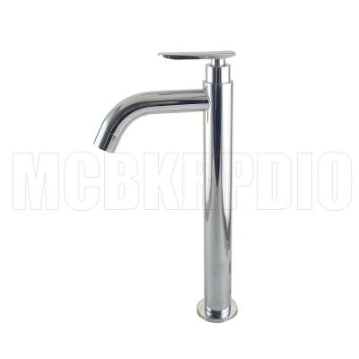 China Faucets Sanitary Ware Single Handle Basin Faucet Metered Deck Mounted 304 Stainless Steel Bathroom Cold Water Basin Faucet for sale