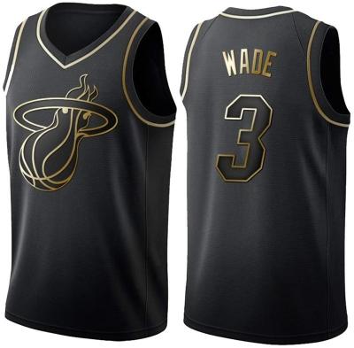 China Antibacterial American Basketball League Heat Tank Top Wade Embroidered Basketball Tank Top for sale