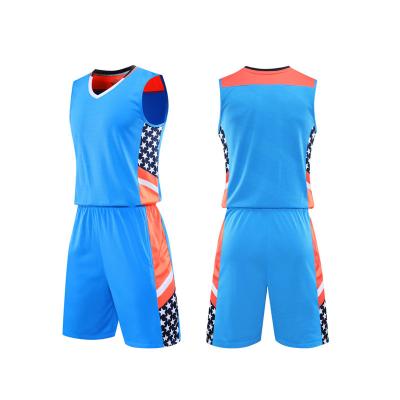 China Latest Design Antibacterial Basketball Jerseys Adult Child Suits Competition Uniforms Customs Officers Training Sports Clothes Loose Basketball Suit for sale