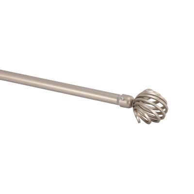 China Designer Contemporary Curtain Poles Silver Rail Curtain Rods For Long Windows for sale