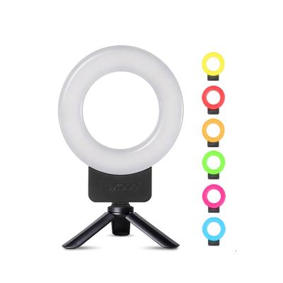 China LUXCEO P01RGB Mini Cold Shoe Mount 5.5inch RGB LED Camera Ring Light Kit with Mini Tripod Stand for sale