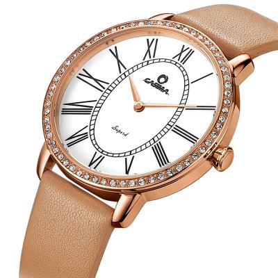 China Water Resistant CASIMA Elegant Lady Watch Leather Strap Waterproof Luxury Female Watches Women Wrist Watch #2615 for sale