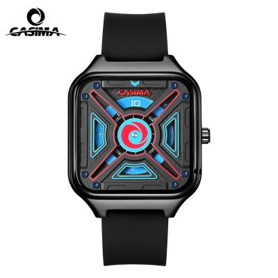 China CASIMA CS2154 Water Resistant Fashion Men Watch Fantastic Waterproof Quartz Watch Black Silicone Strap Cool Street Personality Men Watch for sale