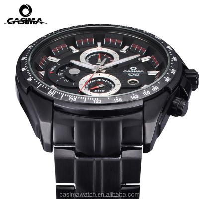 China Date CASIMA #8101 Stainless Steel Quartz Watch 100M Waterproof Multifunction Fashion Automatic Chronograph Sports Men's Watch for sale