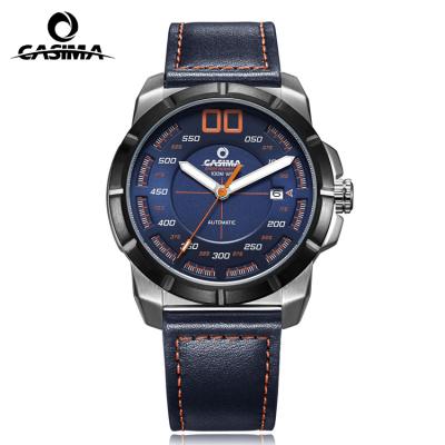 China Luxury Automatic Date CASIMA Stainless Steel Mens Watches Waterproof Sport Leather Straps Date Mechanical Men Watch #6911 for sale