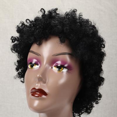 China Hot Selling 180% Density Afro Wave Short Pixie Cut Deep Curly Highlight Wig Synthetic Hair Curly Wigs for sale