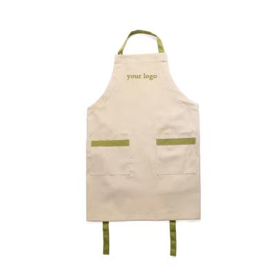 China MOQ Custom Low Designer Canvas Cotton Oxford Chilling High Quality Apron For Ladies Students for sale