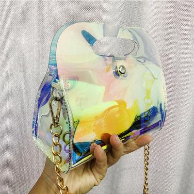 China Wholesale Fashion Low MOQ Cosmetic Bags High Quality Hologram PVC TPU Packing Shopping Outdoor Travel Bag for sale