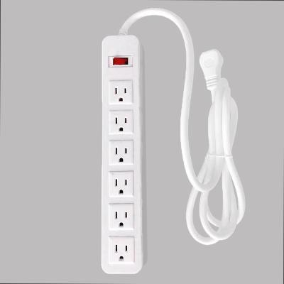 China 6 Outlets US Power Strip Extension Surge Protector Residential / Multipurpose Waterproof Power Strips for sale