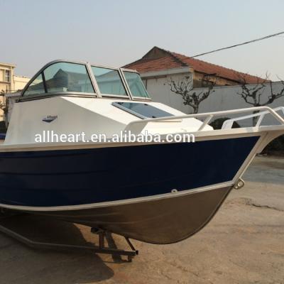 China 5.0M Aluminum Cuddy Cabin with Bimini Small Aluminum Sport Fishing Yacht Boat for sale