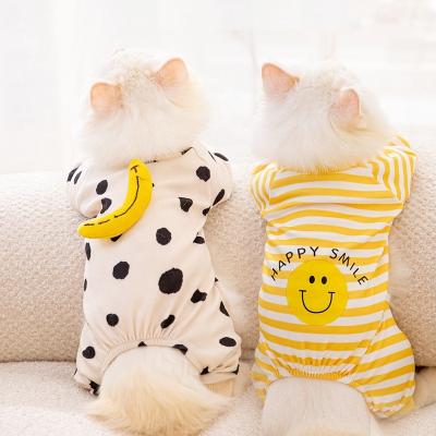 China Spring And Autumn Cat Home Clothing Banana Face Clothing Slim Sustainable Pet Smiling Quadruped Clothing for sale