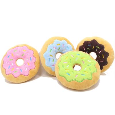 China Viable High Quality Cotton Inside Dog Chew Set Donut 15cm Dongguan Donut 15cm Dongguan Plush Christmas Pet Toys Squeaky Pet Toys for sale