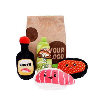 China Viable Factory Custom Fast Food Lunch Pack Series Stuffed Plush Toy Dog Squeaky Pet Interactive and Chewing Motion Pet Toys for sale