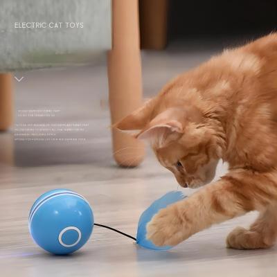 China Charging Pet Toy Educational Interactive Toy USB Lighter Cat Toy Laser Tease Cat Auto-Hi Stick Viable Electric Feather Lighter for sale