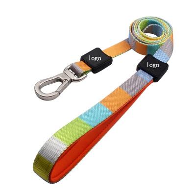 China Viable Custom Design High Quality Personalized Custom Logo Dog Leash Wholesale Neoprene Padded Handle Dog Leashes Sublimation Printing for sale