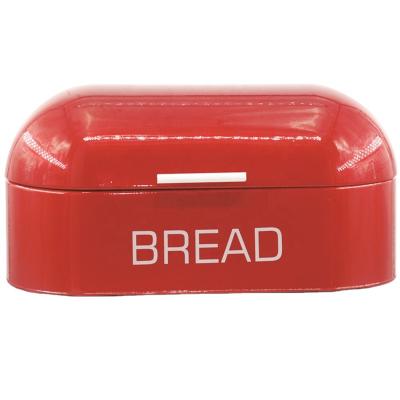 China Powder-Coated Freshness Preservation 11.5L Capacity Vintage Retro Metal Crate Kitchen Bread Storage Bin for sale