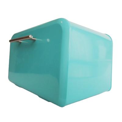 China Retro Freshness Storage Metal Steel Drop Drown Front Door Bread Bin Kitchen Food Storage Vintage Box for sale