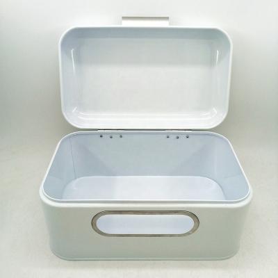 China food safe & Freshness Preservation Rectangle Metal Steel Bread Box Container Food Storage Bin With Front Window for sale