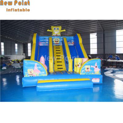 China Plato 0.55mm PVC Tarpaulin Customized Outdoor Cute Inflatable Cartoon Dry Slide For Sale for sale