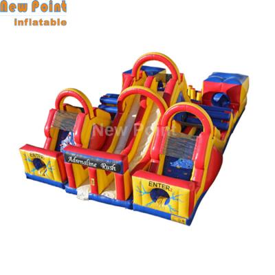 China 5 Years Of Inflatable Challenge Inflatable Playground Obstacle Course With Slide for sale