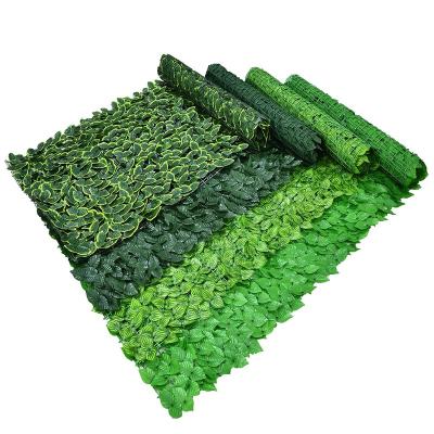 China Plant Minimalist Shed Outdoor UV Decorative Green Wall Landscaping Roll Hedge Artificial Ivy Plant Privacy Balcony Retractable Fenc for sale