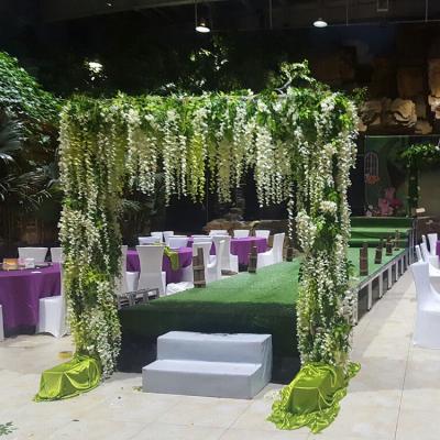 China Artificial Silk Wisteria Garland Plant Discount Plant Cloth Flower Wedding Arch Hanging Hanging Wisteria Garland for sale