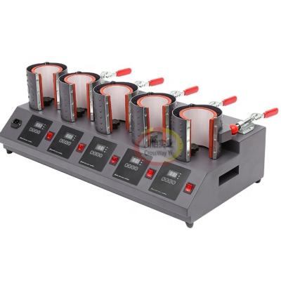 China Mugs 5 In 1 Mug Press High Speed ​​To Print Mugs With Once Time Sublimation Heat Transfer Mug Heat Press for sale