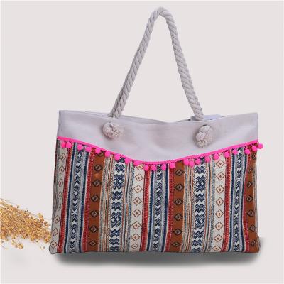 China Lady Amazon Sells New Fashion Ladies Portable Canvas Handbag Unilateral Tassel Pendant Shoulder Bag for sale