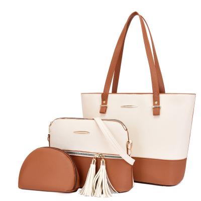 China Hot Fashion Amazon 3pcs Set Women's Patchwork Handbag Brand Designer Women's Shoulder Diagonal Purse One for sale