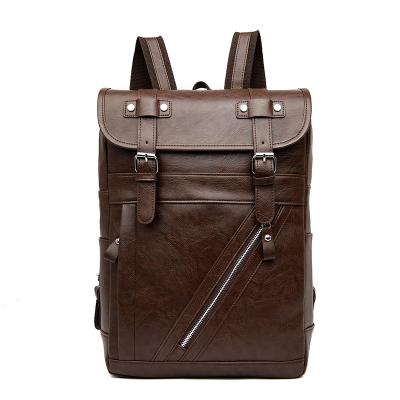 China Promotional Products High Quality Korea Series PU Anti-theft Leather For Men's Business Large Capacity Backpack for sale