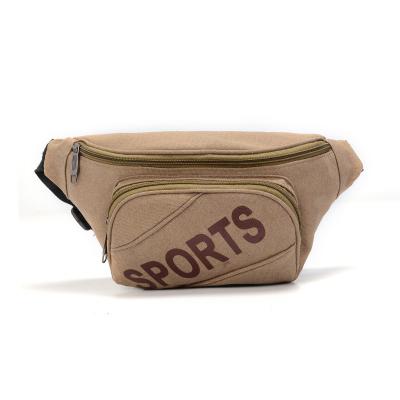 China Custom Cheap Men's Canvas Anti-Theft Waterproof Waist Pack Scratchproof Wear Resistant Waterproof Fanny Pack Tactical Waist Bag for sale