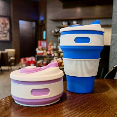 China Hot Travel Disposable Portable Silicone Coffee Folding Tumbler Cup Travel Disposable Telescopic Drinking Collapsible Cup Multifunctional Collapsible Cup for sale