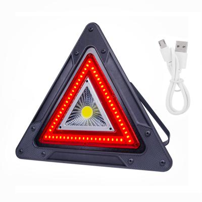 China OUTDOOR Rechargeable Triangle 20W Roadside Helper USB Emergency Power Bank Alarm Indicator Light Rechargeable Work Lamp Portable COB Led Working Light for sale