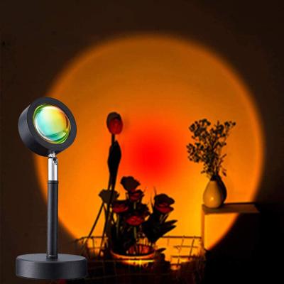 China Modern Atmosphere Mood Lighting The Sun Never Sets LED Floor Lamp Rainbow Sunset Projection Table Light For Picture Flowing for sale