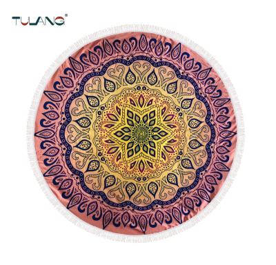 China QUICK DRY Custom Microfiber Datura Mandala Beach Towels Photo Print for sale