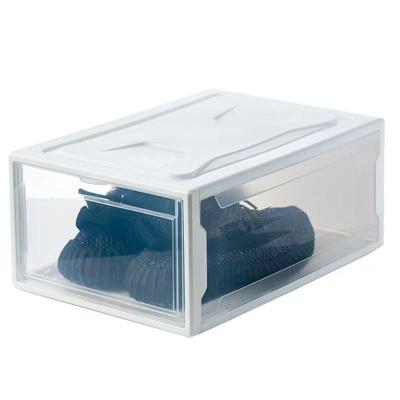 China PP Plastic Folding Clear Container Stackable Sports Shoe Storage Box Eco-friendly Viable Wholesale Shoes for sale