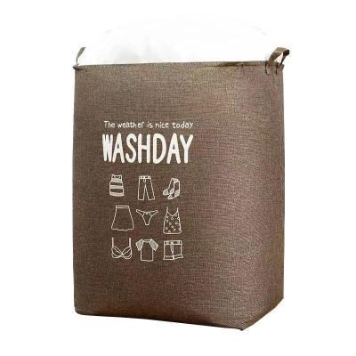 China Toy Large Foldable Cotton Linen Laundry Kids Storage Viable Clothes Bags and Baskets for Toys Home Decoration for sale