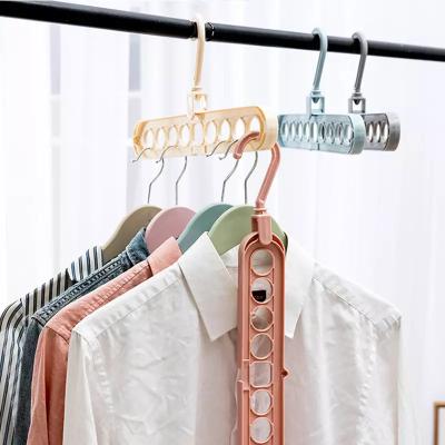 China Multifunctional Viable Clothes Trouser Hangers Cabinet Organizer 9 Holes Hangers for sale