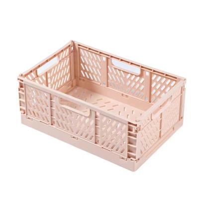 China Hot-selling Sustainable Plastic Collapsible Storage Basket For Shelf Organizer Stacking Collapsible Storage Boxes For Shelf for sale