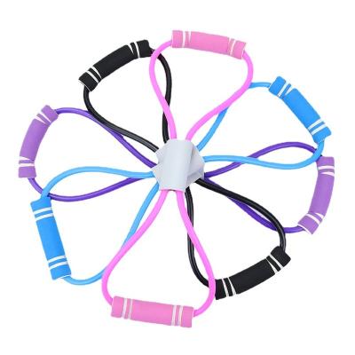 China Yoga Practice Aid 8 Chest Expander Band Yoga Wall Pulley Fitness Equipment Tool Yoga Resistance Elastic Band Stretch Rope Shaped Rope for sale