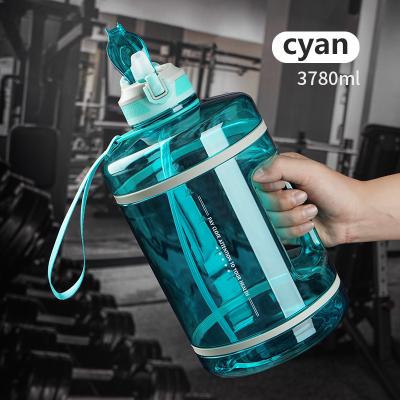 China 3800ML Multiple Stocked Class Flip Top Motivational Water Bottle Leakproof, Fitness Gym Water Jug Sports Bottle Wide Mouth Water Bottle for sale