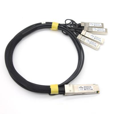 China FTTH DAC 40G QSFP+ to 4SFP+ Passive Direct Attach Copper Cable 3M for sale