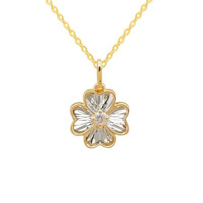 China FASHIONABLE Dancing Diamond Necklace Jewelry 18k Yellow Gold Pendant Necklace Solid Gold 18K Necklaces Good Quality for sale