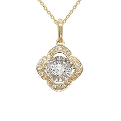 China FASHIONABLE Luxury Solid Heart Water Drop Real Gold Diamond 18K Dancing Necklace 18K Gold Jewelry Pendant Necklace Jewelry for sale